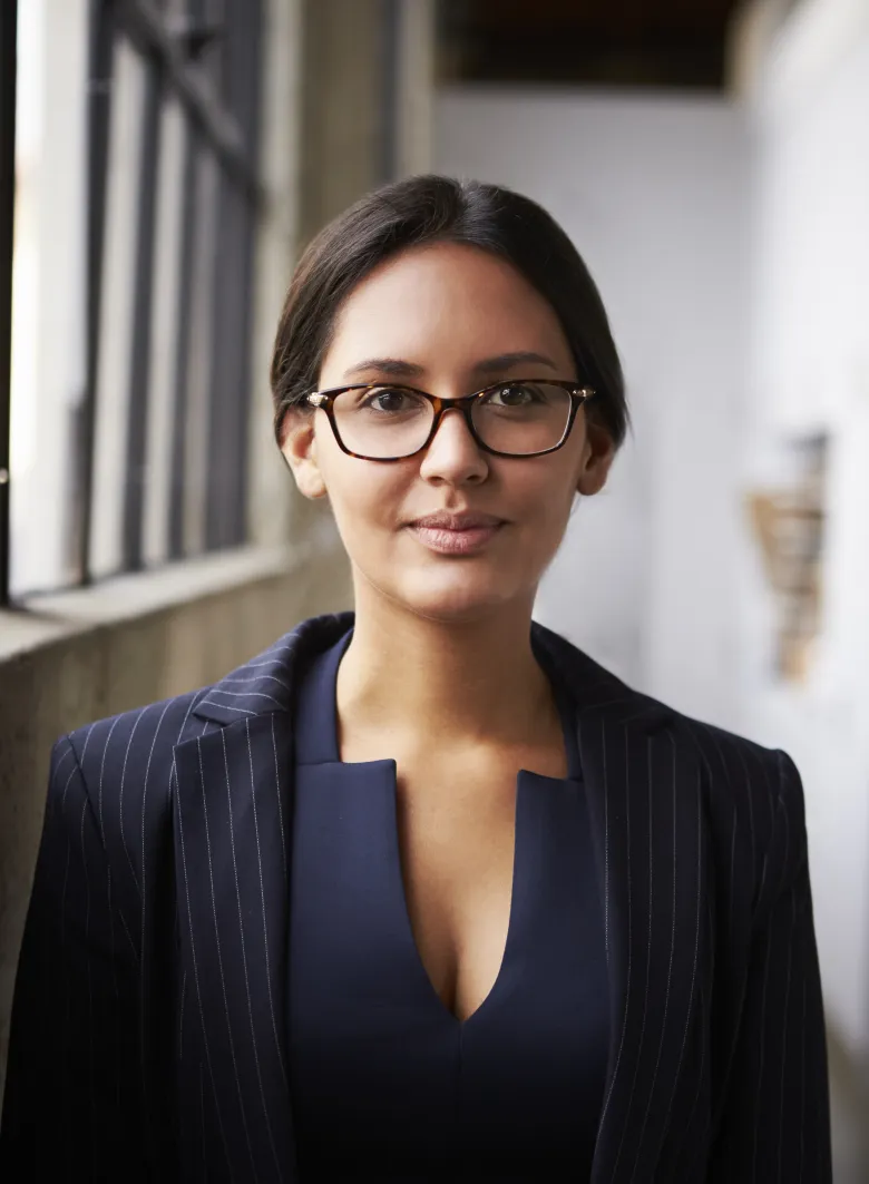 Portrait of Sofia Kessler, partner (fictional attorney, stock photography)