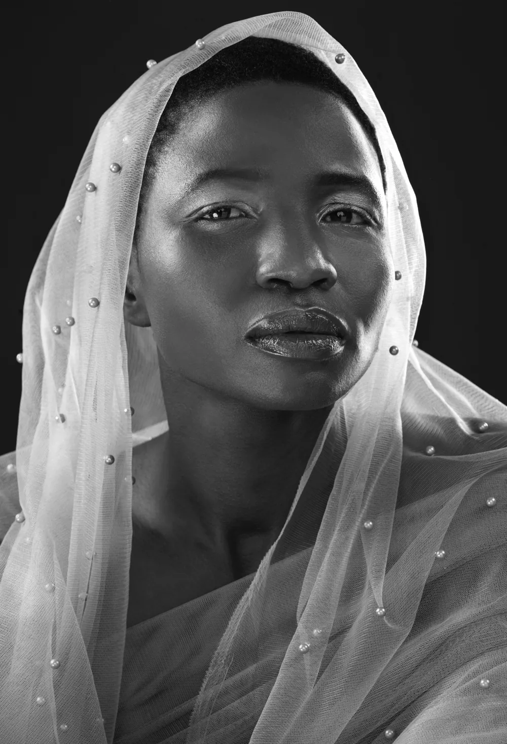 Sample series still — an editorial portrait, treated monochrome