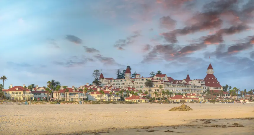 Coronado shoreline and the Hotel del Coronado