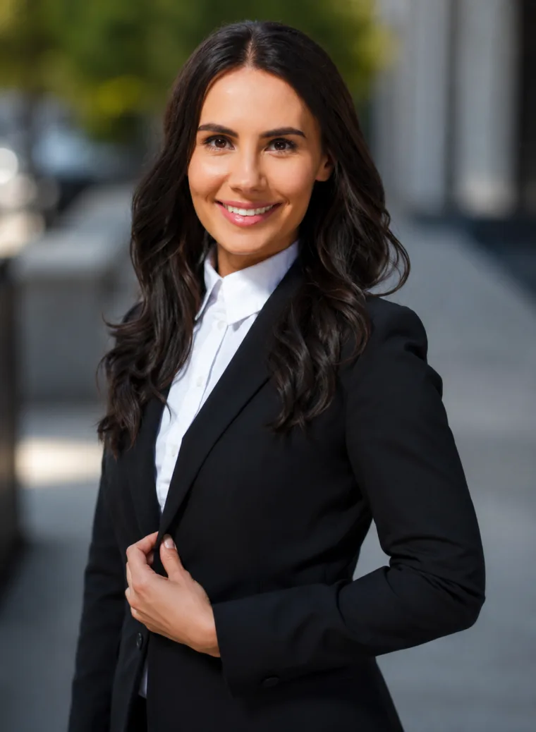 Portrait of Sloane Marchetti (fictional agent, stock photography)